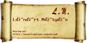 Lénárt Mátyás névjegykártya