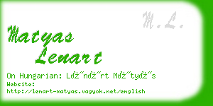 matyas lenart business card
